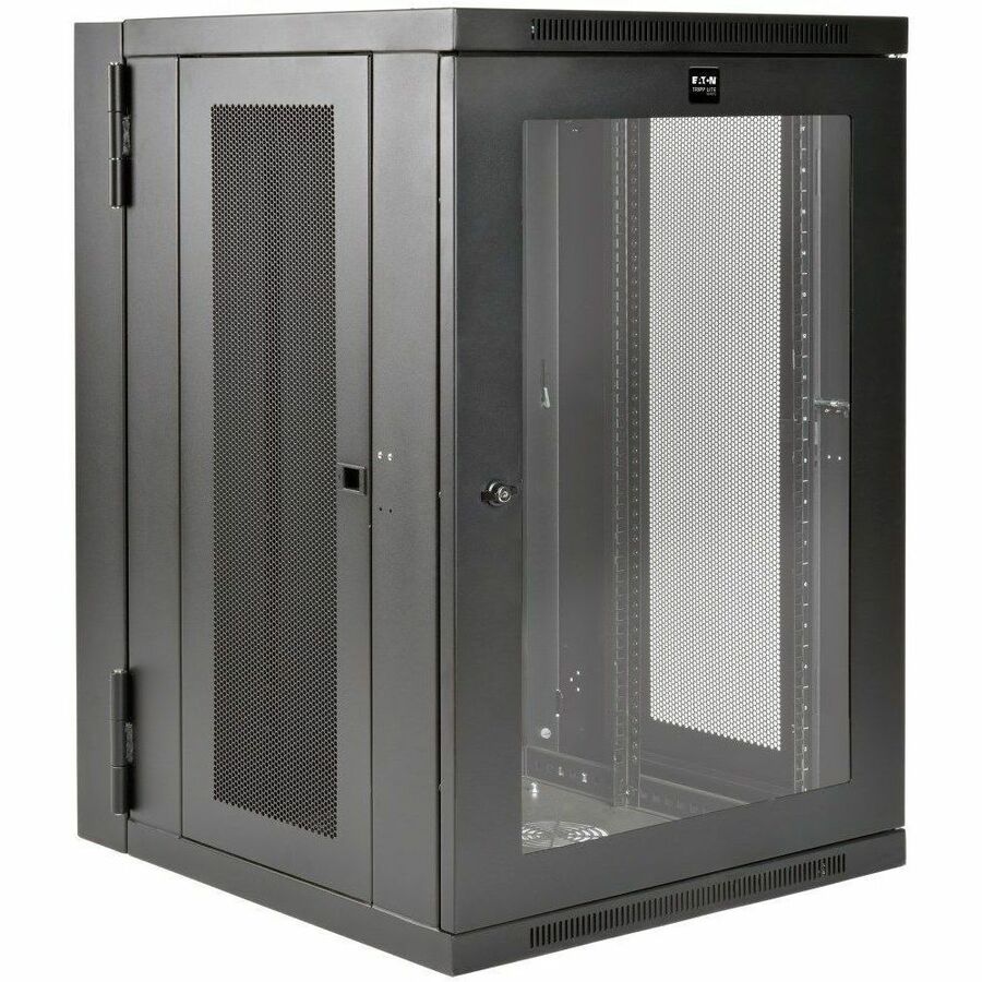 Tripp Lite by Eaton SmartRack 18U UPS-Depth Wall-Mount Half-Height Rack Enclosure Clear Acrylic Window Hinged Back