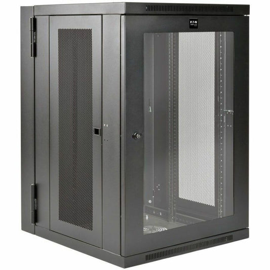 Tripp Lite by Eaton SmartRack 18U UPS-Depth Wall-Mount Half-Height Rack Enclosure Clear Acrylic Window Hinged Back