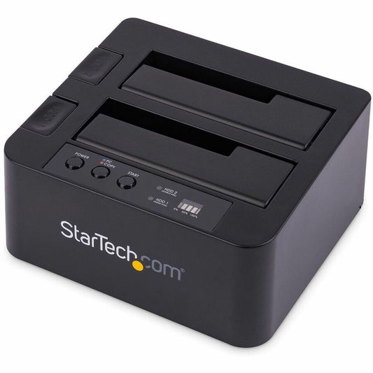 StarTech Standalone Hard Drive Duplicator, External Dual Bay HDD/SSD Cloner/Copier, USB 3.1 to SATA Drive Docking Station, Disk Cloner