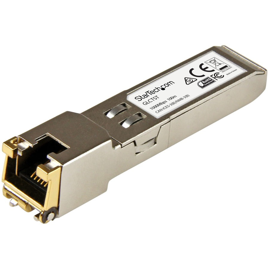 StarTech Cisco GLC-T Compatible SFP Module - 1000BASE-T - 1GE Gigabit Ethernet SFP SFP to RJ45 Cat6/Cat5e Transceiver - 100m
