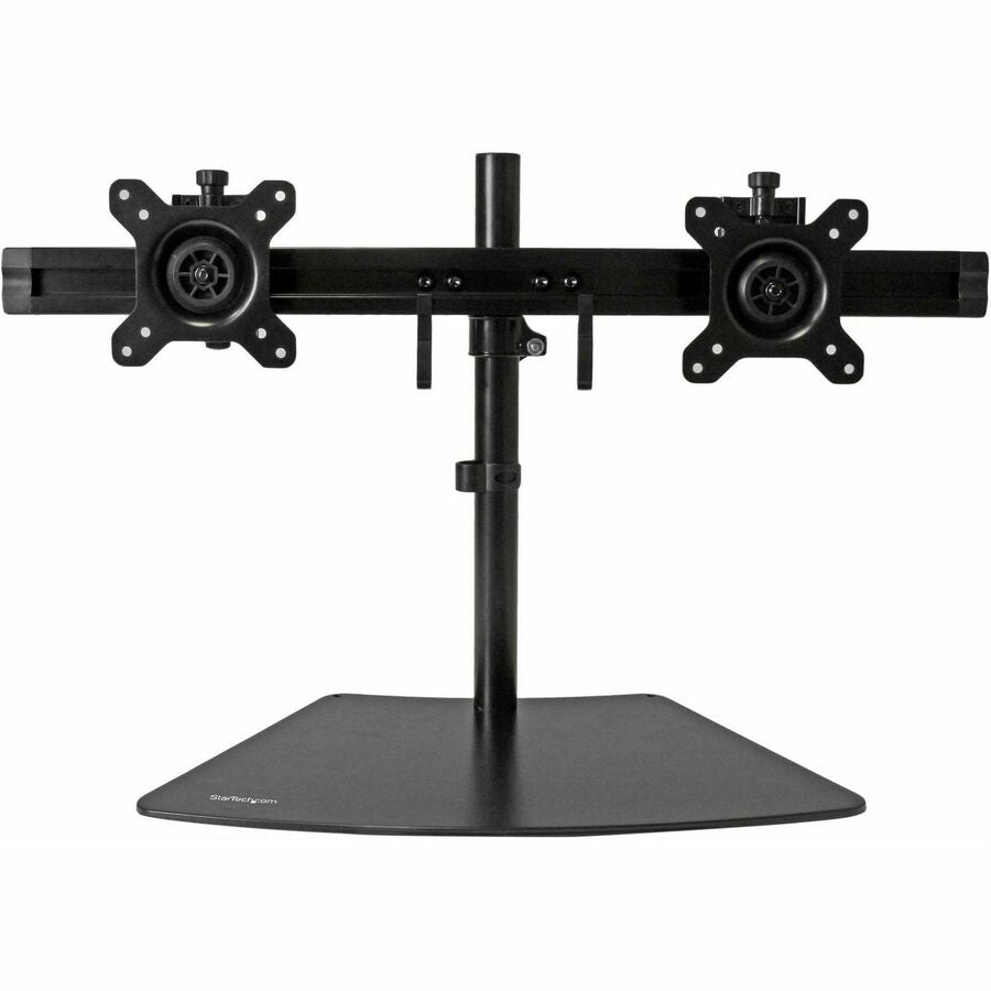 StarTech Dual Monitor Stand, Horizontal, For up to 24" (17.6lb/8kg) VESA Monitors, Black, Adjustable Monitor Stand, Steel & Aluminum