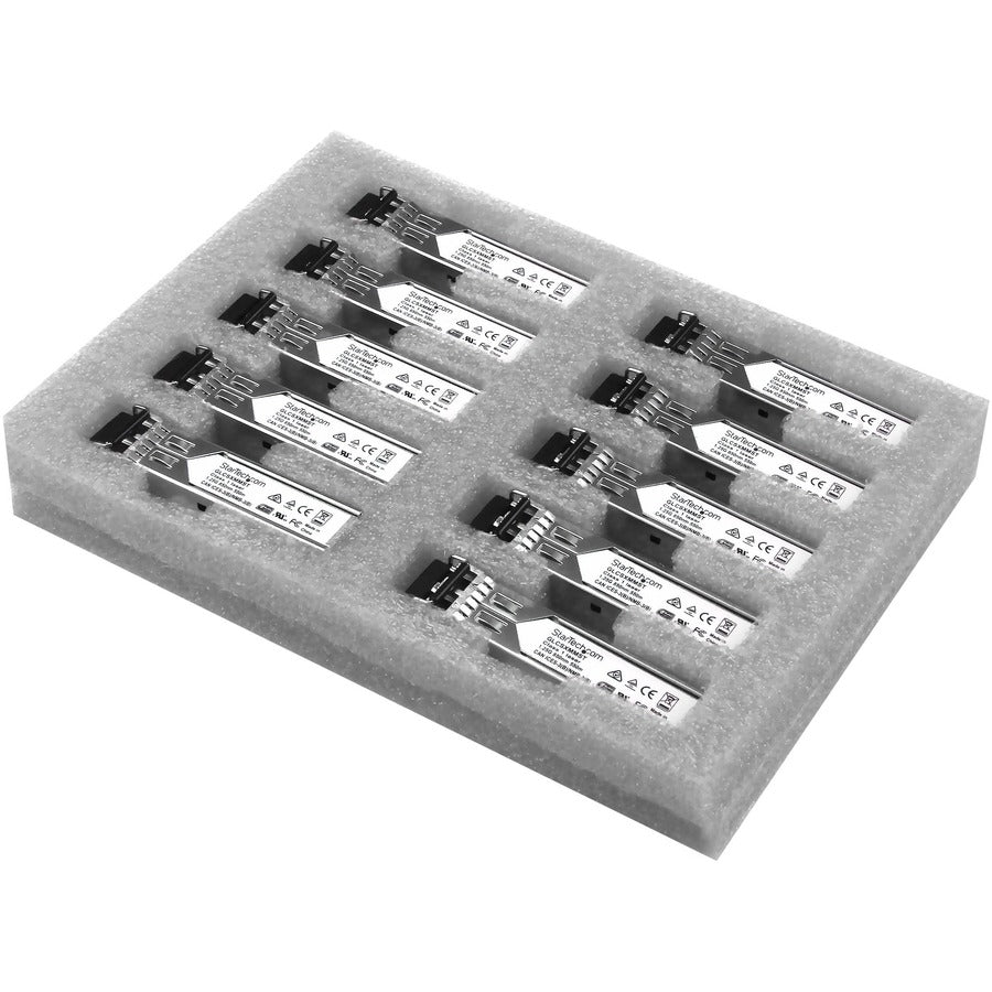 StarTech Cisco GLC-SX-MM Compatible SFP Module 10 Pack - 1000BASE-SX - 1GbE Gigabit Ethernet SFP Multimode Fiber MMF Optic Transceiver