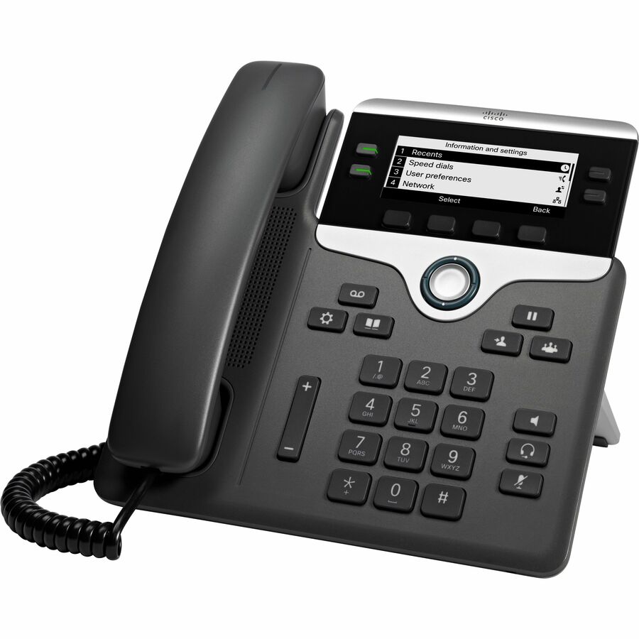 Cisco 7841 IP Phone - Corded - Corded - Tabletop, Wall Mountable - Black - TAA Compliant