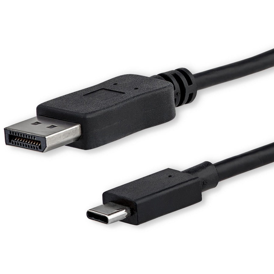 StarTech 6ft/1.8m USB C to DisplayPort 1.2 Cable 4K 60Hz - USB Type-C to DP Video Adapter Monitor Cable HBR2 - TB3 Compatible - Black
