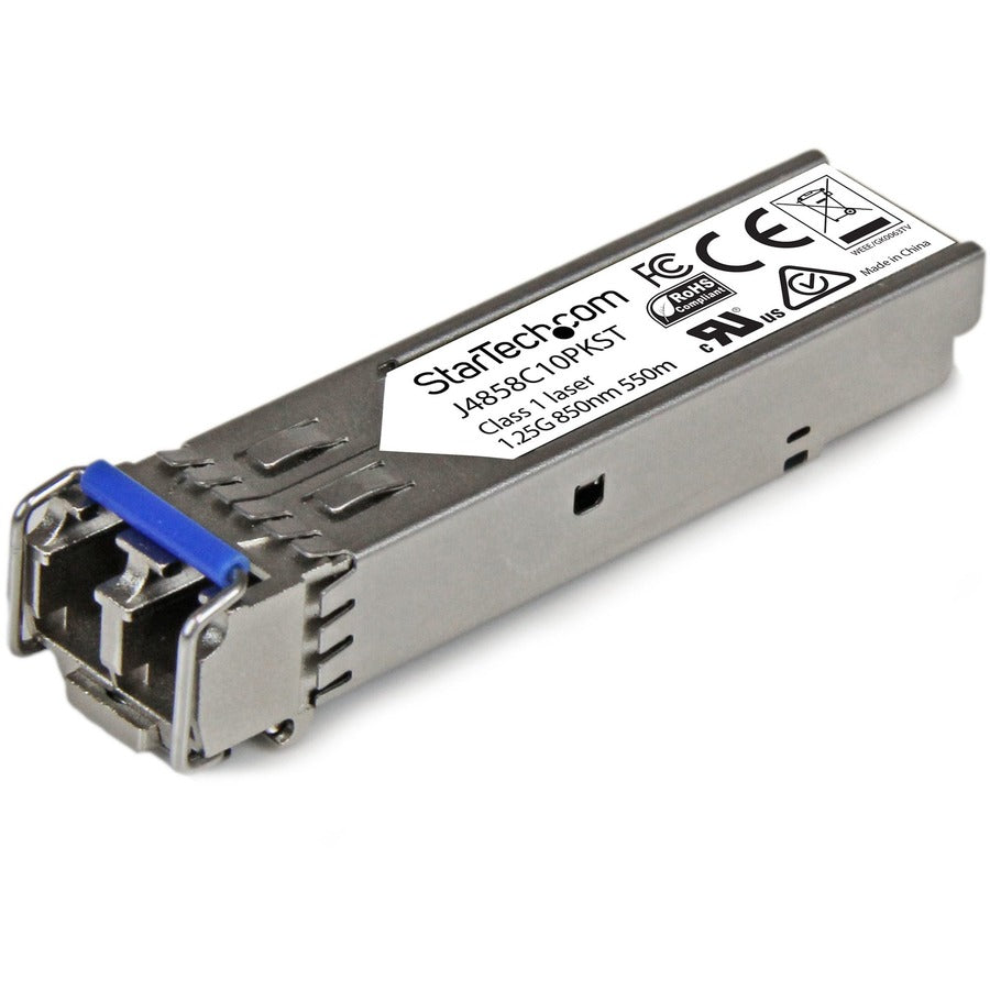 StarTech 10 pack HPE J4858C Compatible SFP Module - 1000BASE-SX - 1GE Gigabit Ethernet SFP 1GbE Multi Mode/MMF Fiber Transceiver 550m