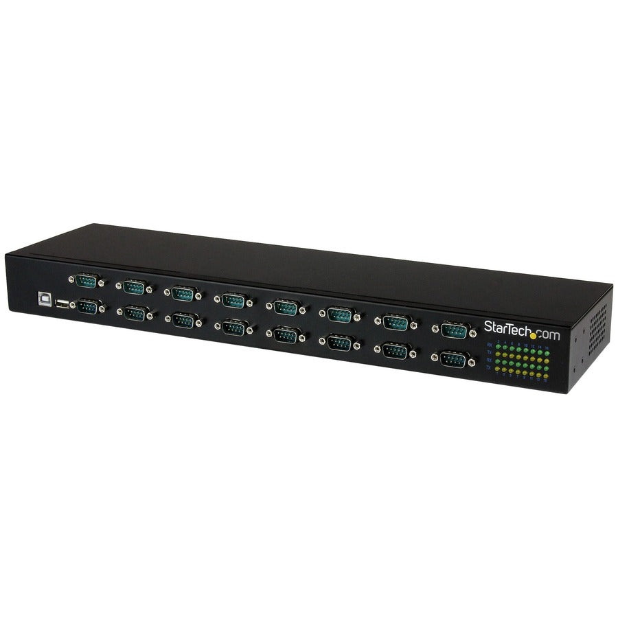 StarTech USB to Serial Hub, 16 Port, COM Port Retention, Rack Mount and Daisy Chainable, USB to RS232 Hub, TAA