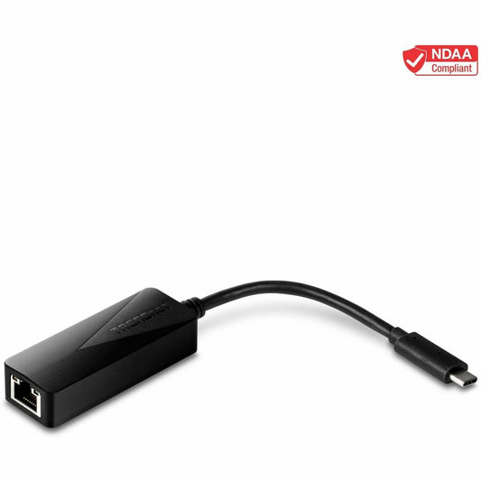 TRENDnet USB Type-C to Gigabit Ethernet LAN Wired Network Adapter, Windows & Mac Compatible, Nintendo Switch, USB-C to Gigabit Ethernet Adapter, Black, TUC-ETG