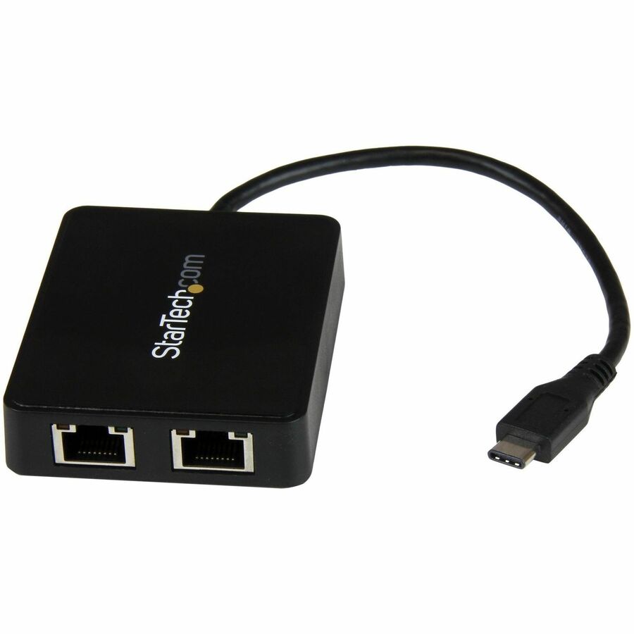 StarTech USB C to Dual Gigabit Ethernet Adapter with USB 3.0 (Type-A) Port - USB Type-C Gigabit Network Adapter
