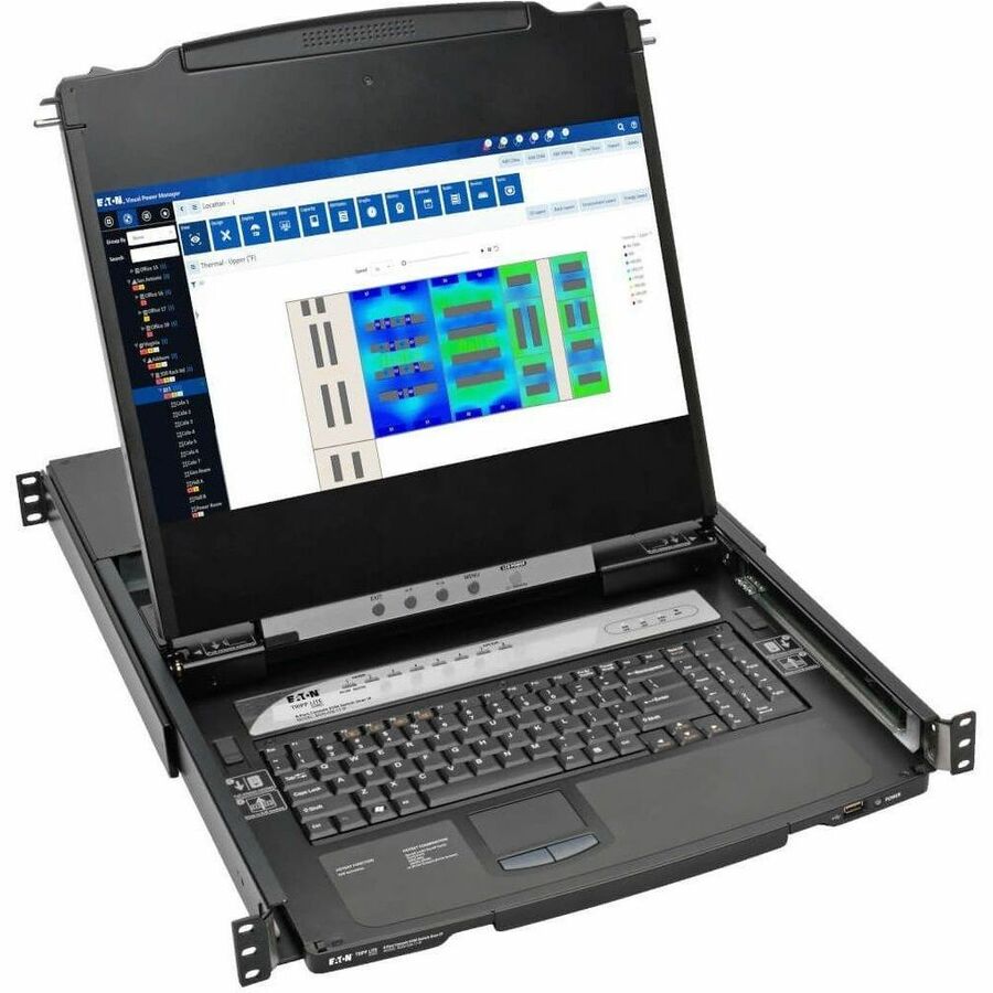 Tripp Lite by Eaton NetDirector 8-Port 1U Rack-Mount Console HDMI KVM Switch with 17 in. LCD and IP Remote Access Dual Rail