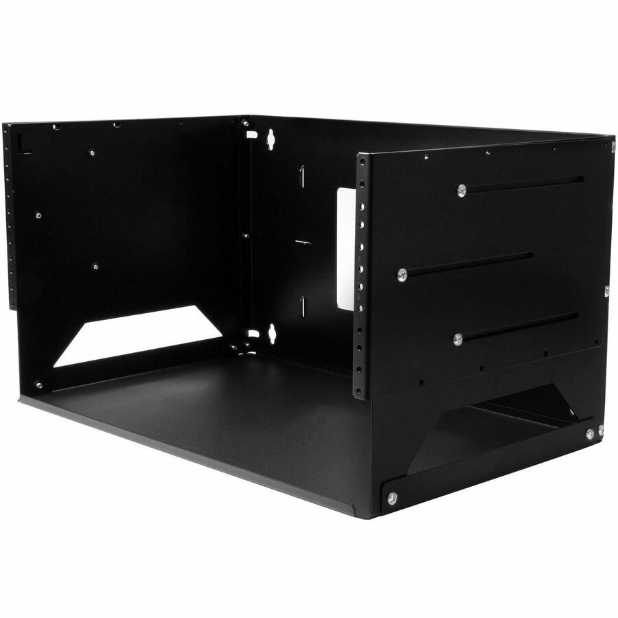 StarTech 2-Post 4U Open Frame Wall Mount Network Rack with Built-in Shelf and Adjustable Depth, Computer Rack for IT Equipment, TAA