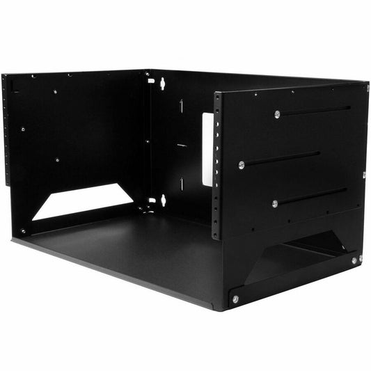 StarTech 2-Post 4U Open Frame Wall Mount Network Rack with Built-in Shelf and Adjustable Depth, Computer Rack for IT Equipment, TAA