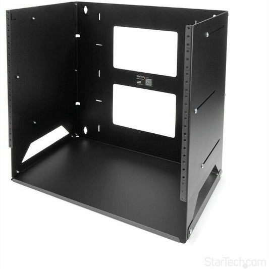 StarTech 2-Post 8U Open Frame Wall Mount Network Rack with Built-in Shelf and Adjustable Depth, Computer Rack for IT Equipment, TAA