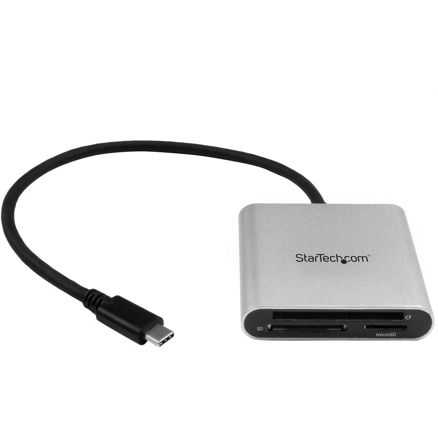 StarTech USB 3.0 Flash Memory Multi-Card Reader / Writer with USB-C - SD microSD and CompactFlash Card Reader w/ Integrated USB-C Cable