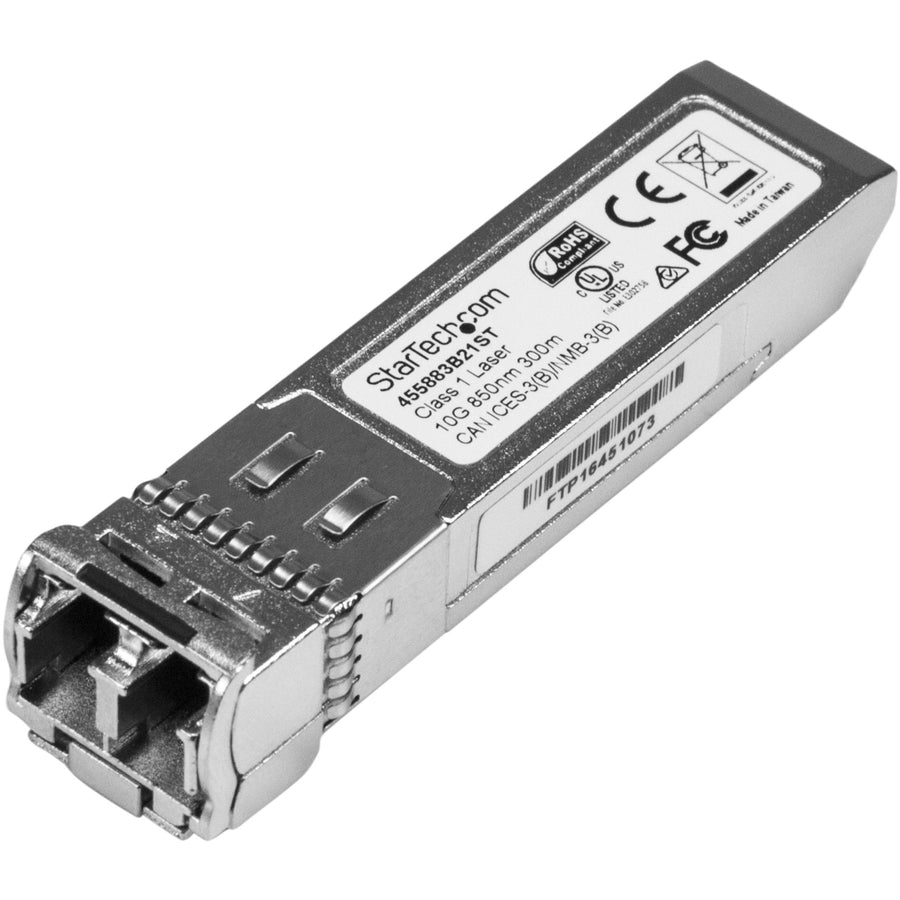 StarTech HPE 455883-B21 Compatible SFP+ Module, 10GBASE-SR, 10GbE, Gigabit Ethernet SFP+ Multi Mode Fiber Optic Transceiver 300m, TAA