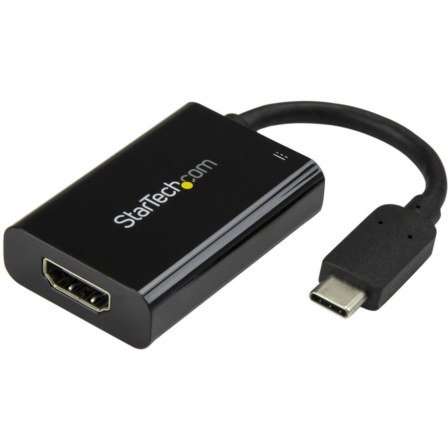 StarTech USB C to HDMI 2.0 Adapter 4K 60Hz with 60W Power Delivery Pass-Through Charging - USB Type-C to HDMI Video Converter - Black