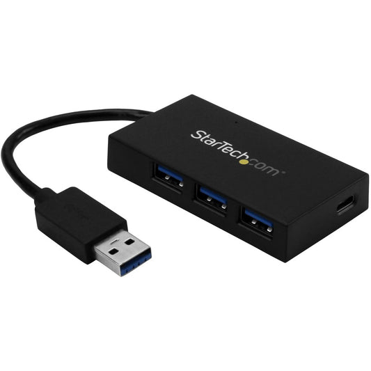 StarTech 4 Port USB 3.0 Hub, USB-A to USB-C & 3x USB-A SuperSpeed 5Gbps, Self or USB Bus Powered, USB BC 1.2 Charging Hub, TAA