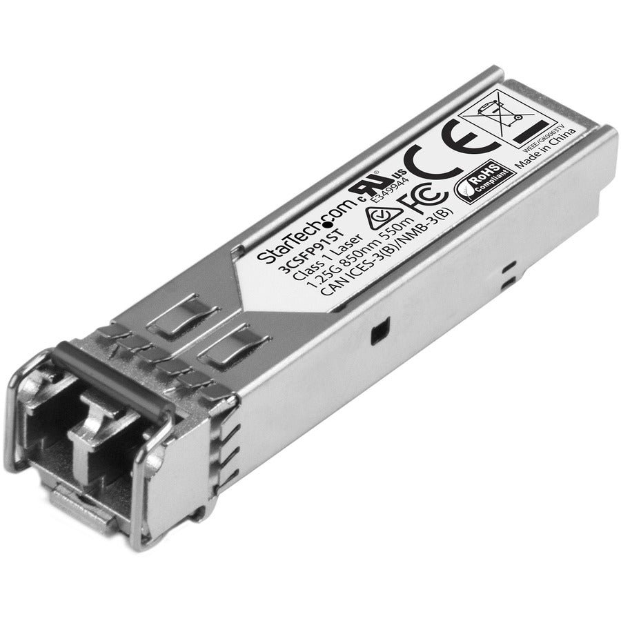StarTech HPE 3CSFP91 Compatible SFP Module - 1000BASE-SX - 1GE Gigabit Ethernet SFP 1GbE Multi Mode Fiber Optic Transceiver - 550m DDM