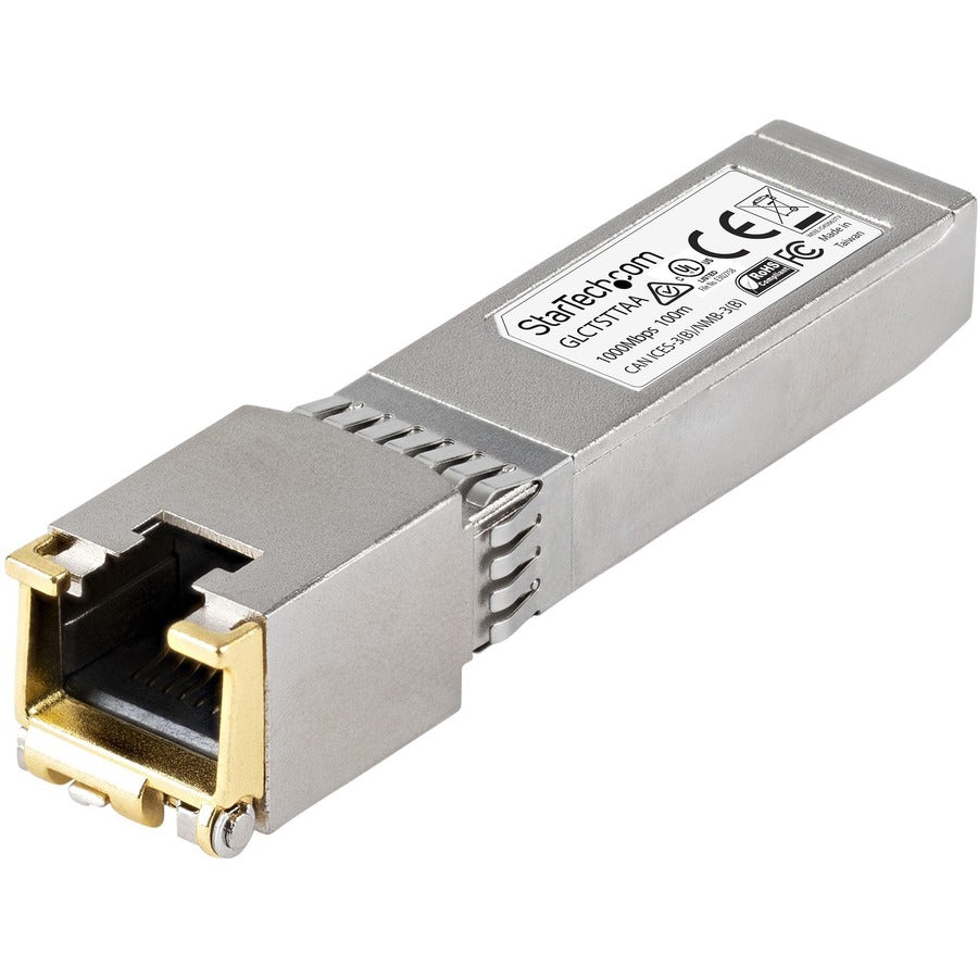 StarTech Cisco GLC-T Compatible SFP Module, 1000BASE-T, 1GE Gigabit Ethernet SFP SFP to RJ45 Cat6/Cat5e Transceiver, 100m , TAA