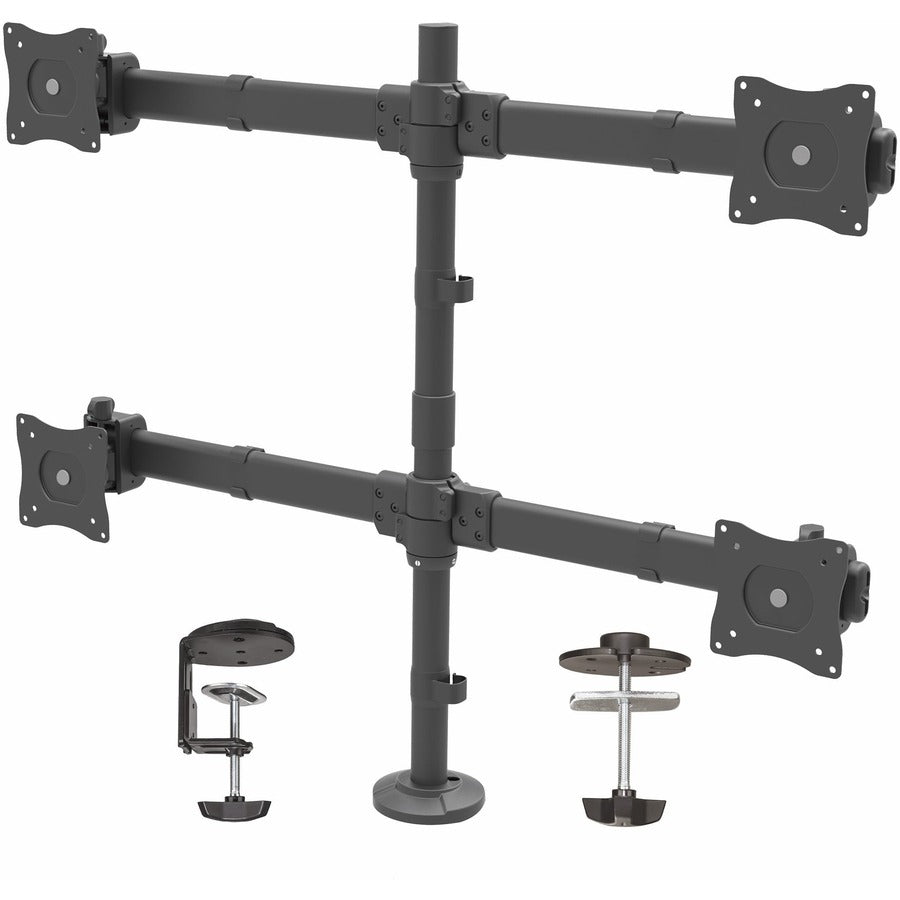StarTech Desk Mount Quad Monitor Arm, 4 VESA Displays up to 27" (17.6lb/8kg), Ergonomic Height Adjustable Articulating Pole Mount