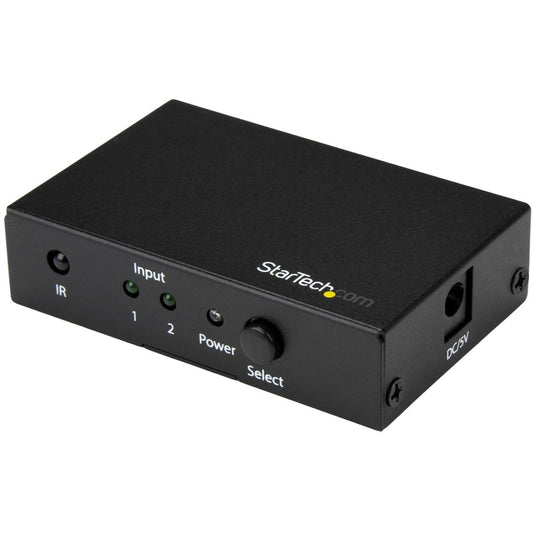StarTech 2 Port HDMI Switch - 4K 60Hz - Supports HDCP - IR - HDMI Selector - HDMI Multiport Video Switcher - HDMI Switcher