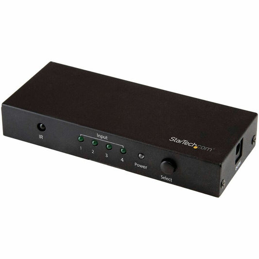 StarTech 4 Port HDMI Switch - 4K 60Hz - Supports HDCP - IR - HDMI Selector - HDMI Multiport Video Switcher - HDMI Switcher