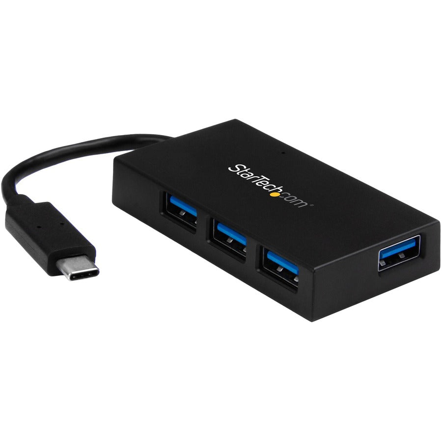StarTech 4 Port USB C Hub, USB-C to 4x USB-A (USB 3.0/3.2 Gen 1 SuperSpeed 5Gbps), USB Bus or Self Powered, BC 1.2 Charging Hub, TAA
