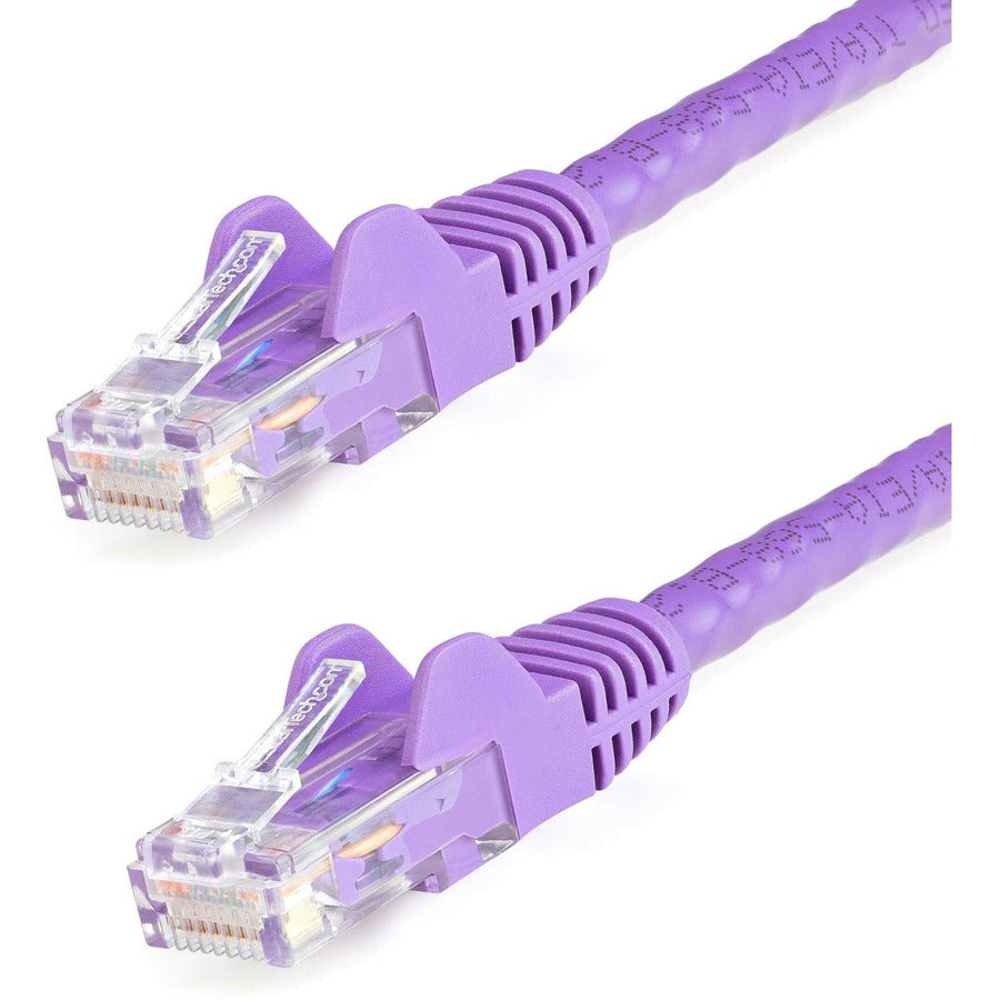 StarTech 150ft CAT6 Ethernet Cable - Purple Snagless Gigabit 100W PoE UTP 250Mhz Category 6 Patch Cord UL Certified Wiring/TIA