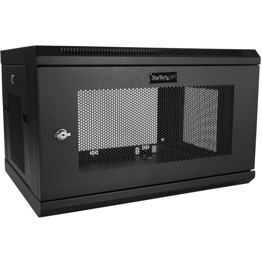 StarTech 2-Post 6U Wall Mount Network Cabinet, 19" Wall-Mounted Server Rack for Data / IT Equipment, Small Lockable Rack Enclosure