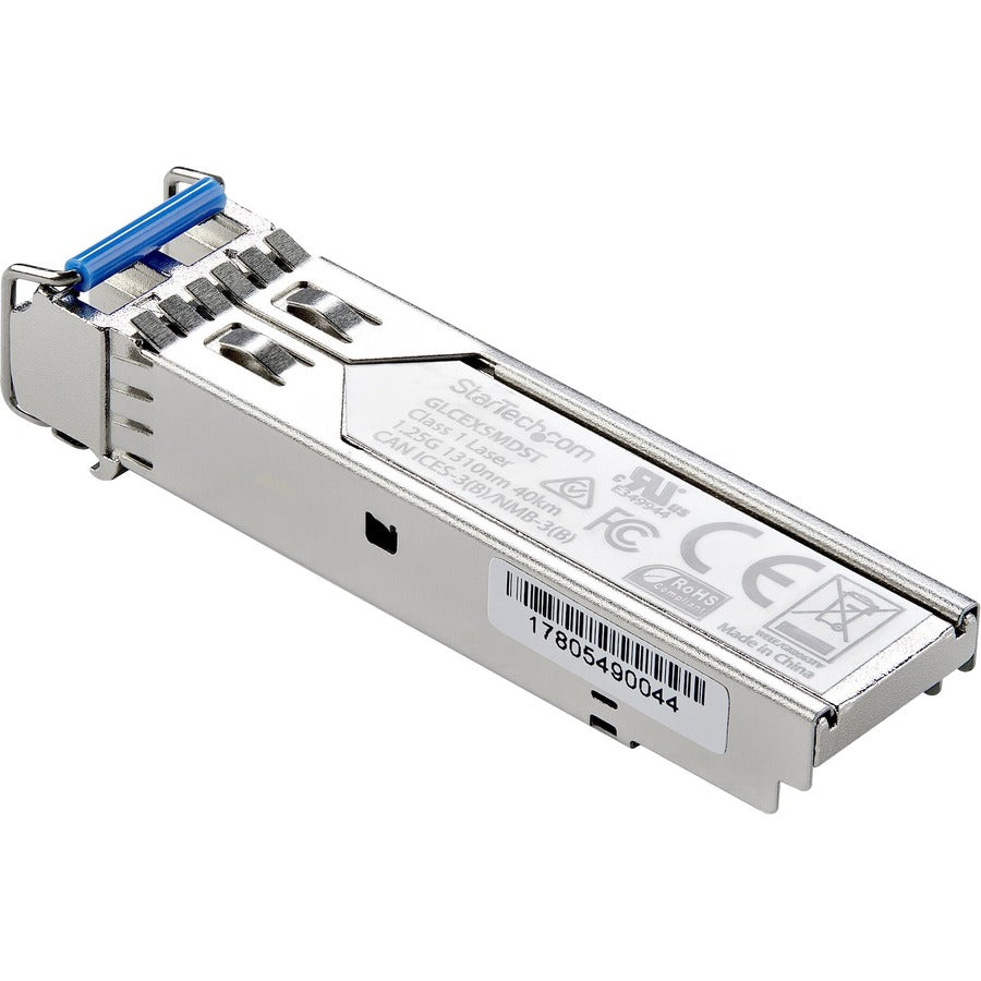 StarTech MSA Uncoded SFP Module - 1000BASE-EX - 1GE Gigabit Ethernet SFP 1GbE Single Mode Fiber (SMF) Optic Transceiver - 40km DDM