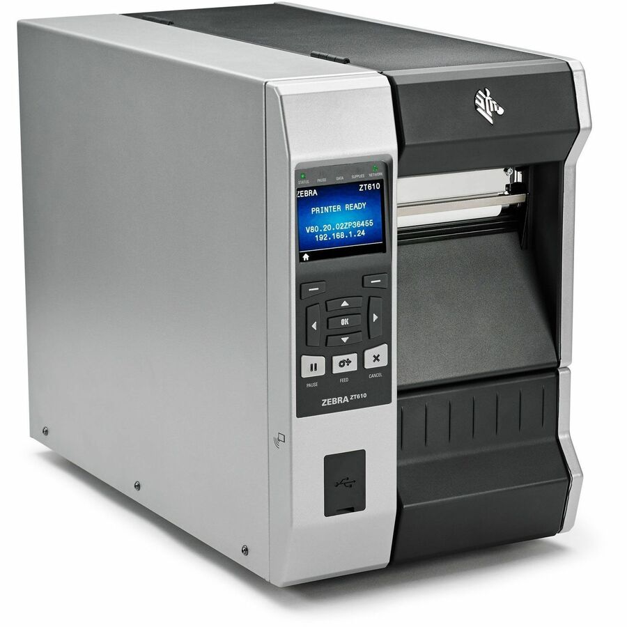 Zebra ZT610 Industrial, Healthcare, Retail, Transportation & Logistic, Manufacturing, Packaging Label, Pharmacy Direct Thermal/Thermal Transfer Printer - Monochrome - Label Print - Gigabit Ethernet - USB - Serial - Bluetooth 4.0