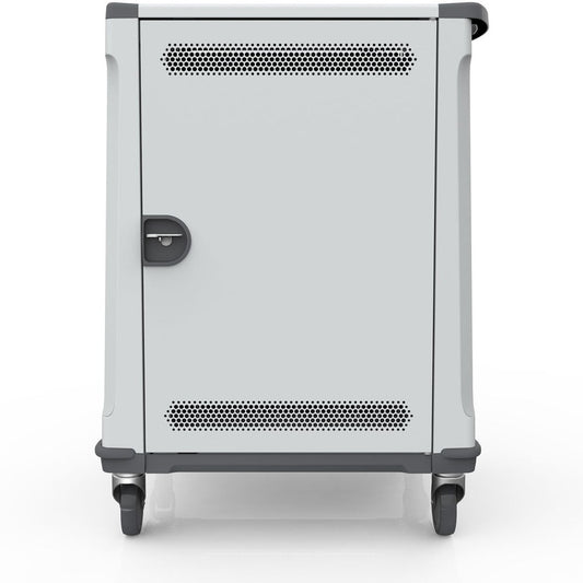 Rocstor Volt&reg; C32 Charging Cart with Intelligent Power Charging - Up to 32 Device Intelligent Power Charging Cart for Notebooks, Chromebook&reg;, MacBook&reg;, and Macbook&reg; Pro- 3 Slide-out shelves - Push Handle - 4 Heavy Duty 5" Casters - Steel C