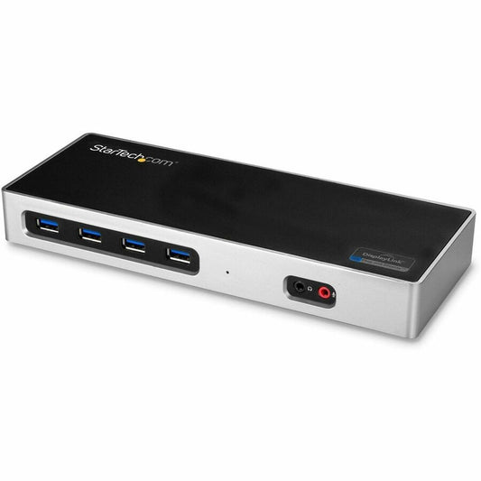 StarTech USB-C & USB-A Dock, Dual Monitor 4K 60Hz Dock DisplayPort/HDMI, Hybrid USB 3.0 Laptop Docking Station, 6x USB-A, mac/Windows