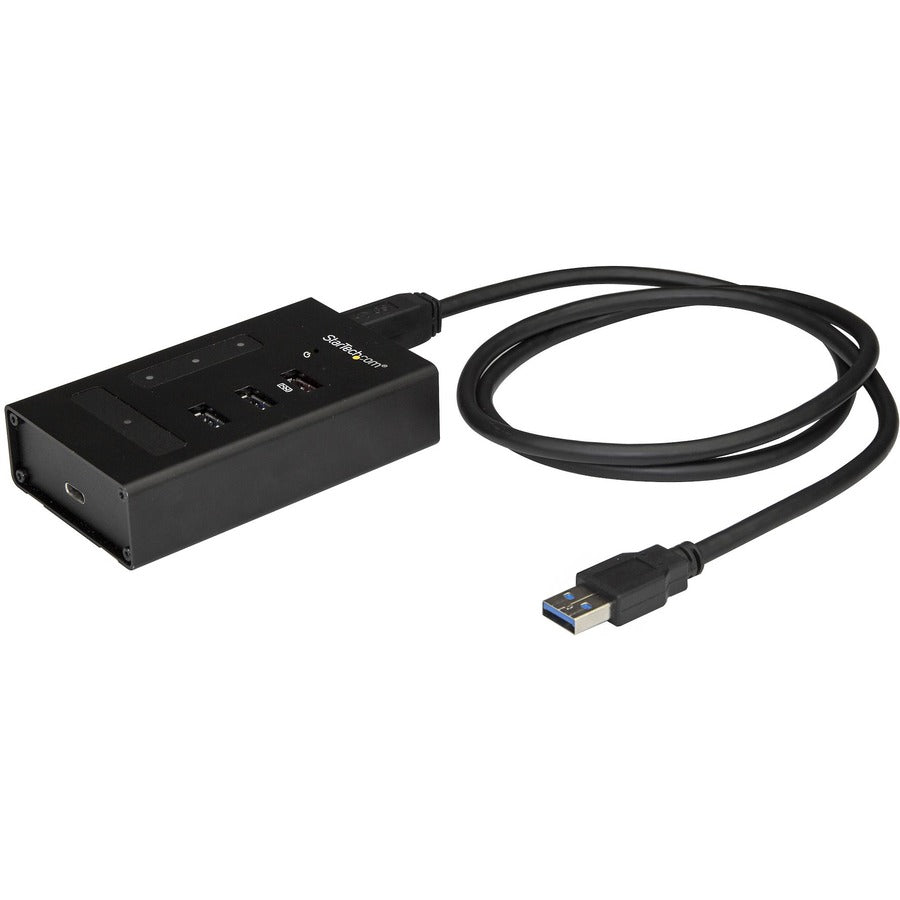 StarTech 4 Port USB 3.0 Hub - 1x USB-C & 3x USB-A - Mountable Metal USB Type-A Hub - 5Gbps USB 3.2 Gen 1 - Self Powered - BC 1.2