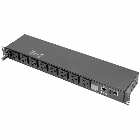 Tripp Lite by Eaton PDU 1.9kW Single-Phase Switched PDU LX Interface 120V Outlets (8 5-15/20R) NEMA L5-20P/5-20P input 12 ft. (3.66 m) Cord 1U Rack TAA