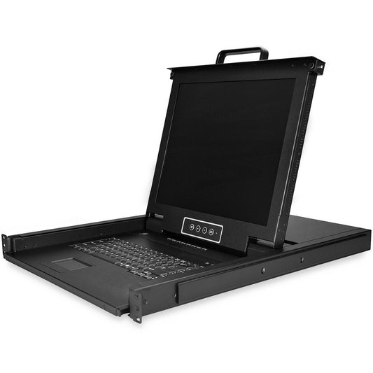 StarTech 8 Port Rackmount KVM Console w/ Cables - Integrated KVM Switch w/ 17" LCD - 1U LCD KVM Drawer 50000 MTBF - USB + VGA Support