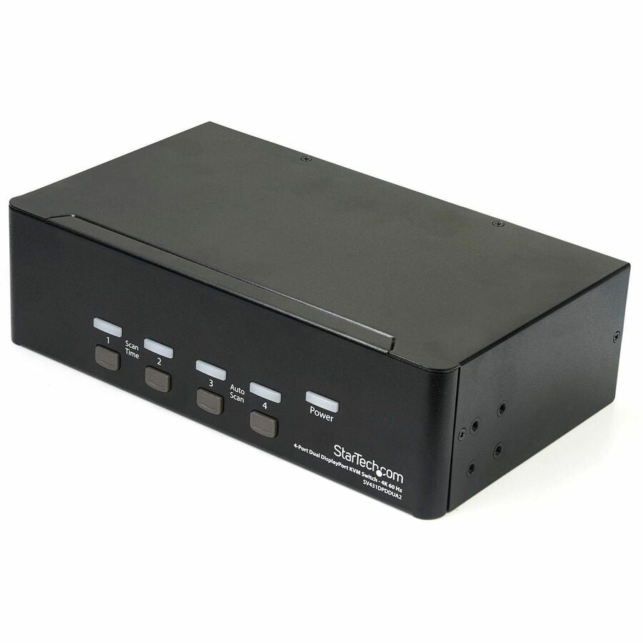 StarTech 4 Port Dual DisplayPort KVM Switch, DisplayPort 1.2 KVM, 4K 60Hz, TAA