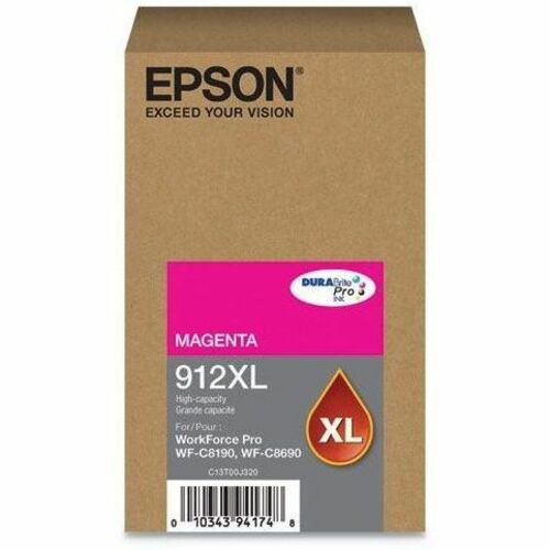 Epson DURABrite Pro 912XL Original High Yield Inkjet Ink Cartridge - Magenta Pack