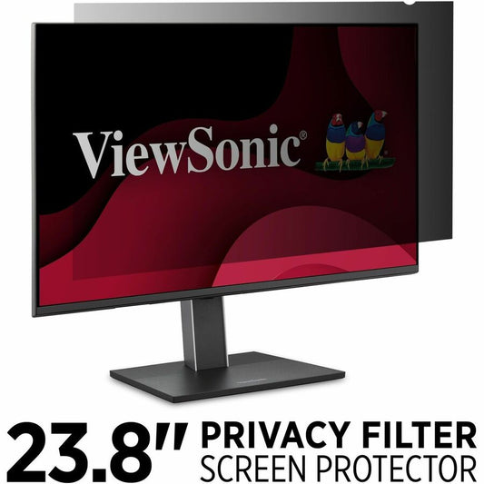 ViewSonic 23.8" Privacy Filter Screen Protector for Widescreen (16:9) LCD Monitor Lightweight Anti-glare and Anti-scratch, Black.