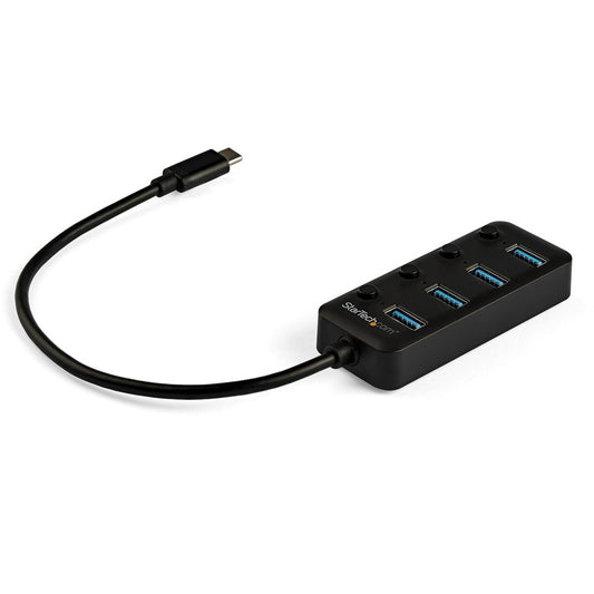 StarTech 4 Port USB C Hub - 4x USB 3.0 Type-A with Individual On/Off Port Switches - SuperSpeed 5Gbps USB 3.2 Gen 1 - Bus Powered