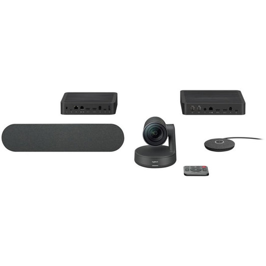 Logitech Rally Plus 4K Ultra-HD Modular Video Conferencing System, PTZ Camera, USB, For Large Rooms