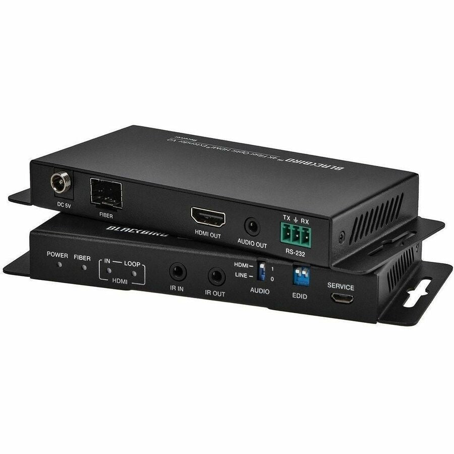 Monoprice Blackbird 4K60 Video Extender with HDMI over Fiber Optic Cable up to 33,000 feet (10,000m), Supports IR and RS-232
