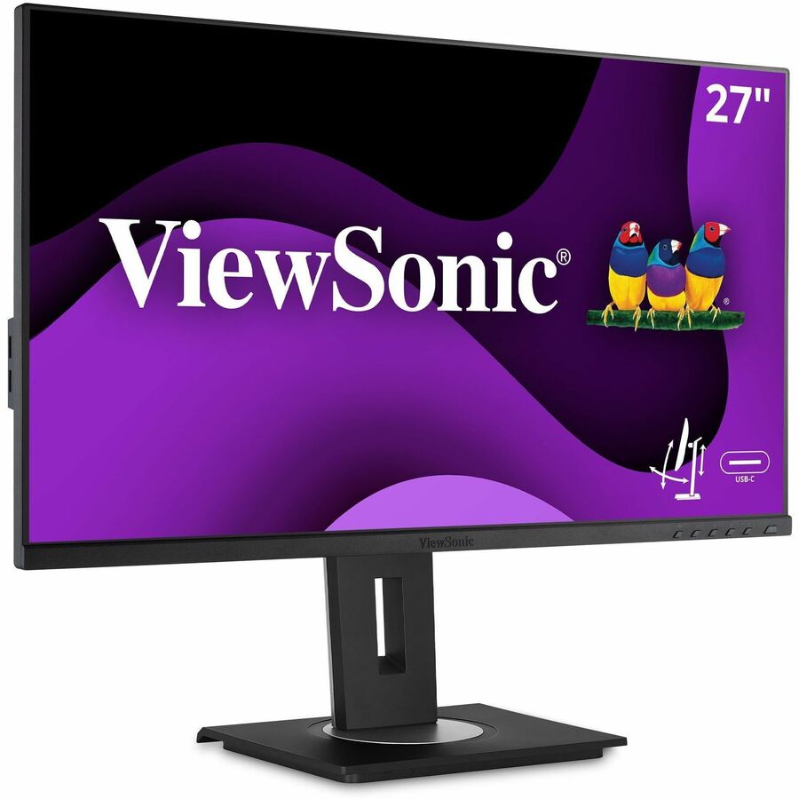 ViewSonic VG2755 27 Inch 1080p Monitor, IPS Display with 60W USB-C for Smooth Home and Office Productivity, Full Ergonomic Adjustability, HDMI, DisplayPort, and VGA Inputs