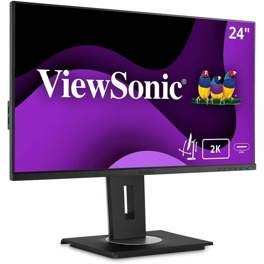 ViewSonic VG2455-2K 24 Inch 1440p Monitor, IPS Display with 60W USB-C for Smooth Home and Office Productivity, Full Ergonomic Adjustability, HDMI, and DisplayPort Inputs