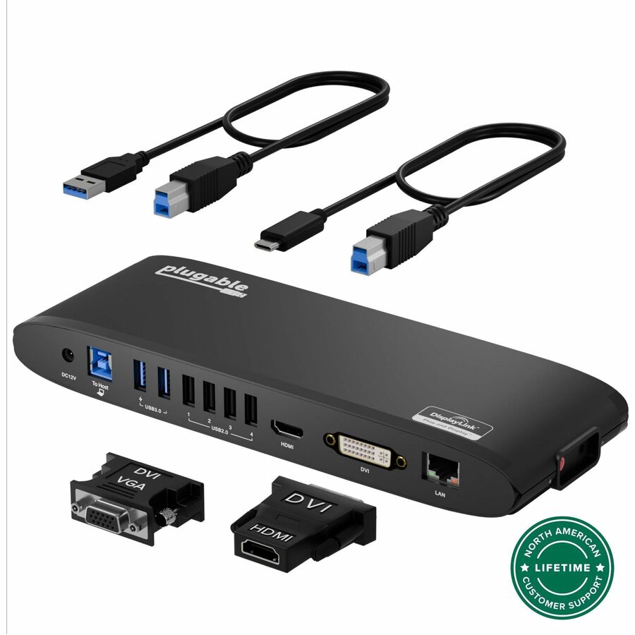 Plugable USB 3.0 Universal Laptop Docking Station for Windows and Mac