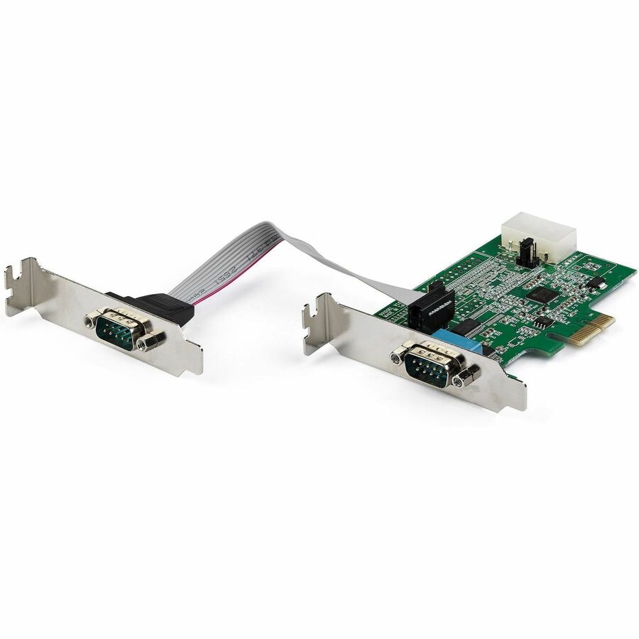 StarTech 2-port PCI Express RS232 Serial Adapter Card, PCIe Serial DB9 Controller Card 16950 UART, Low Profile, Windows and Linux, TAA