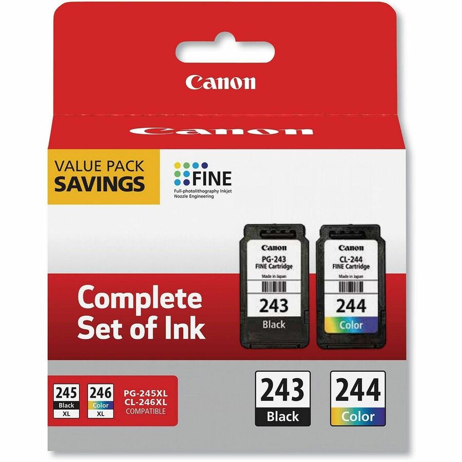 Canon PG-243 / CL-244 Original Inkjet Ink Cartridge - Value Pack - Black, Color Pack