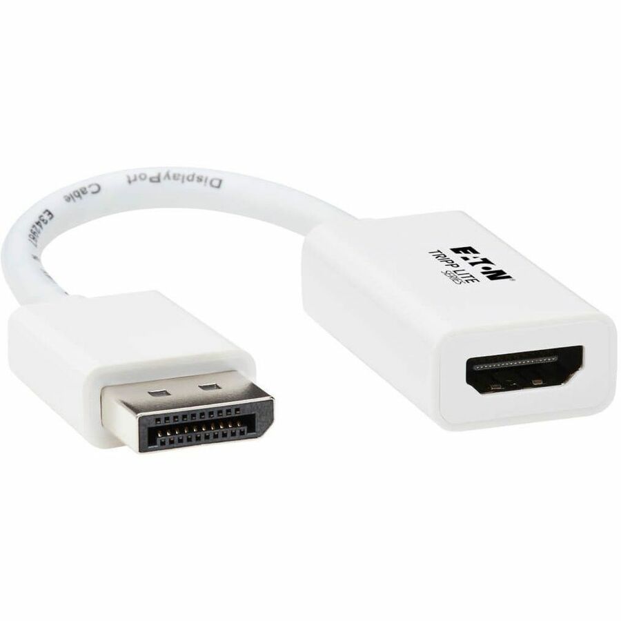 Eaton Tripp Lite Series DisplayPort to HDMI Active Adapter (M/F) - 4K 60Hz, HDR, DP 1.2, HDCP 2.2, White, 6 in.