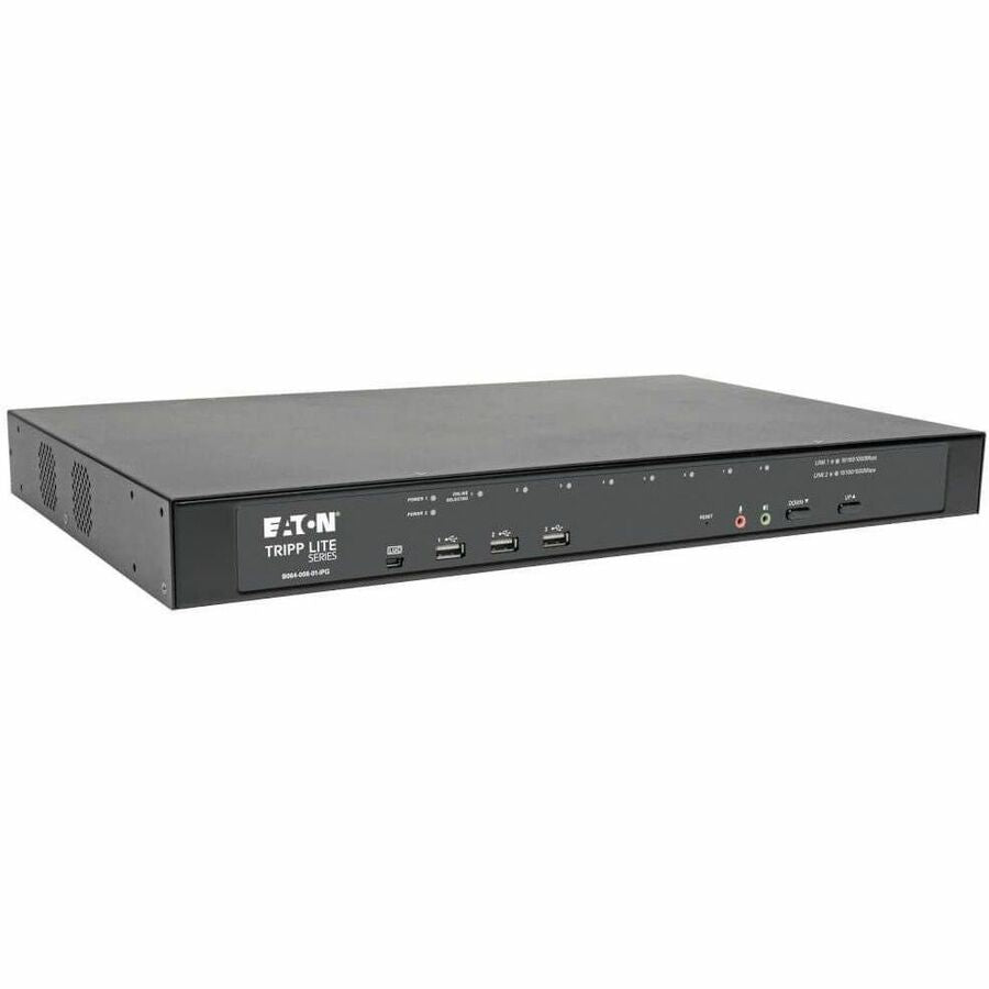 Tripp Lite by Eaton 8-Port Cat5 KVM over IP Switch with Virtual Media - 1 Local & 1 Remote User 1U Rack-Mount TAA