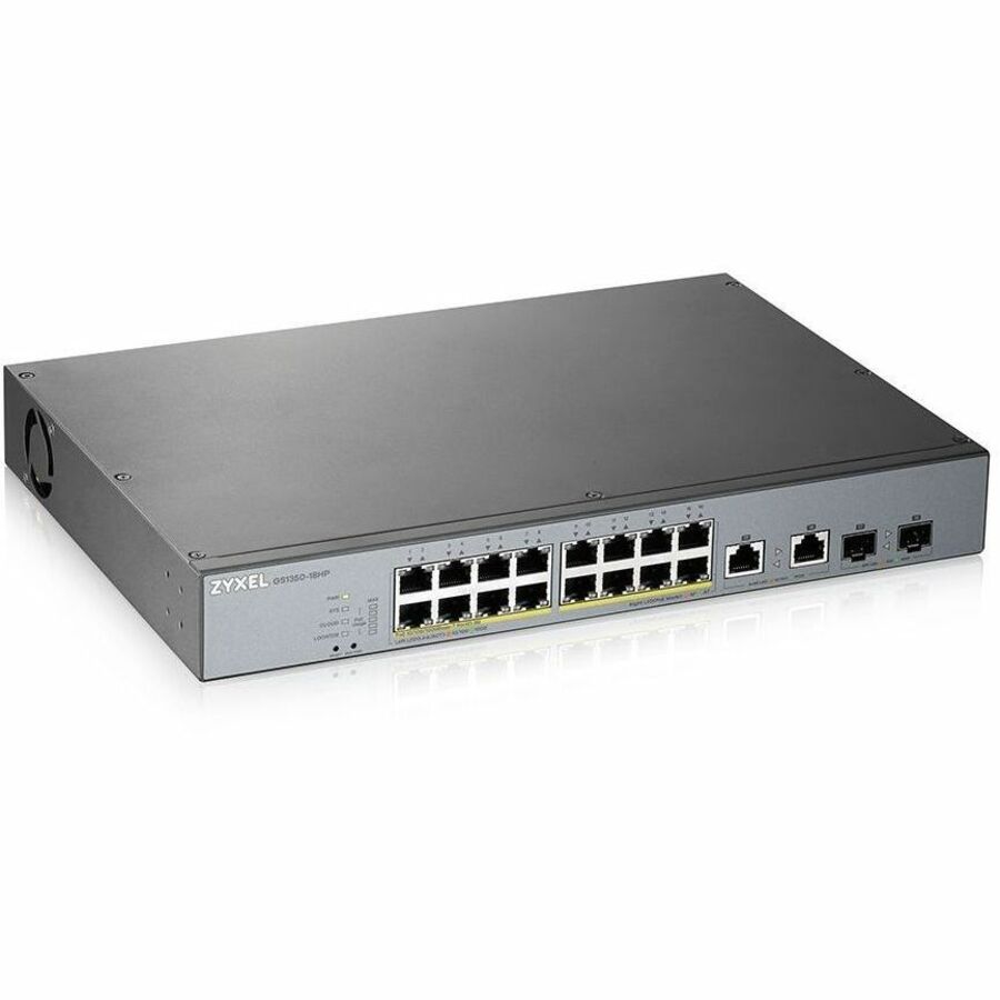 ZYXEL GS1350-18HP 16-Port Gigabit Smart Nebula Cloud Managed PoE Switch | 16 PoE+ Ports at 250W with 2 SFP Uplinks