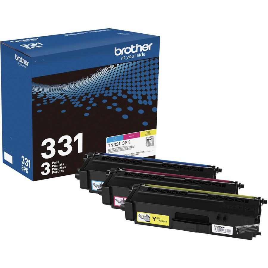 Brother TN331 Original Standard Yield Laser Toner Cartridge - Multi-pack - Cyan, Magenta, Yellow - 1 Box